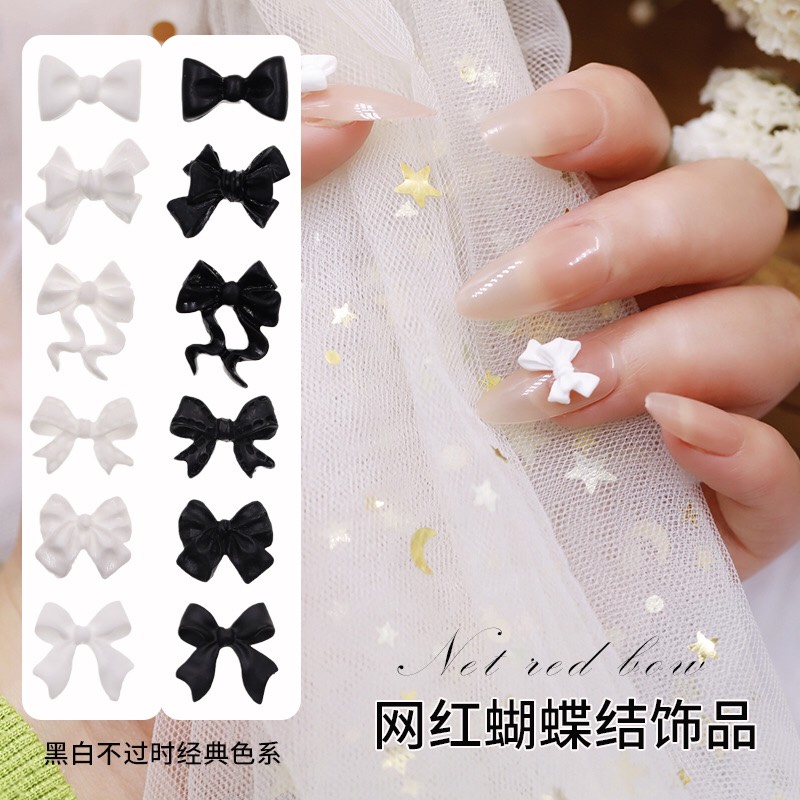 Charm nơ gắn móng tay, phụ kiện nail