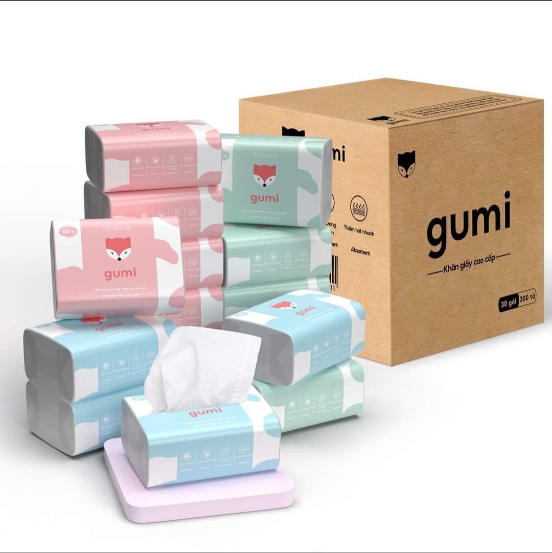 Combo 5 gói khăn giấy rút gumi 1500 tờ