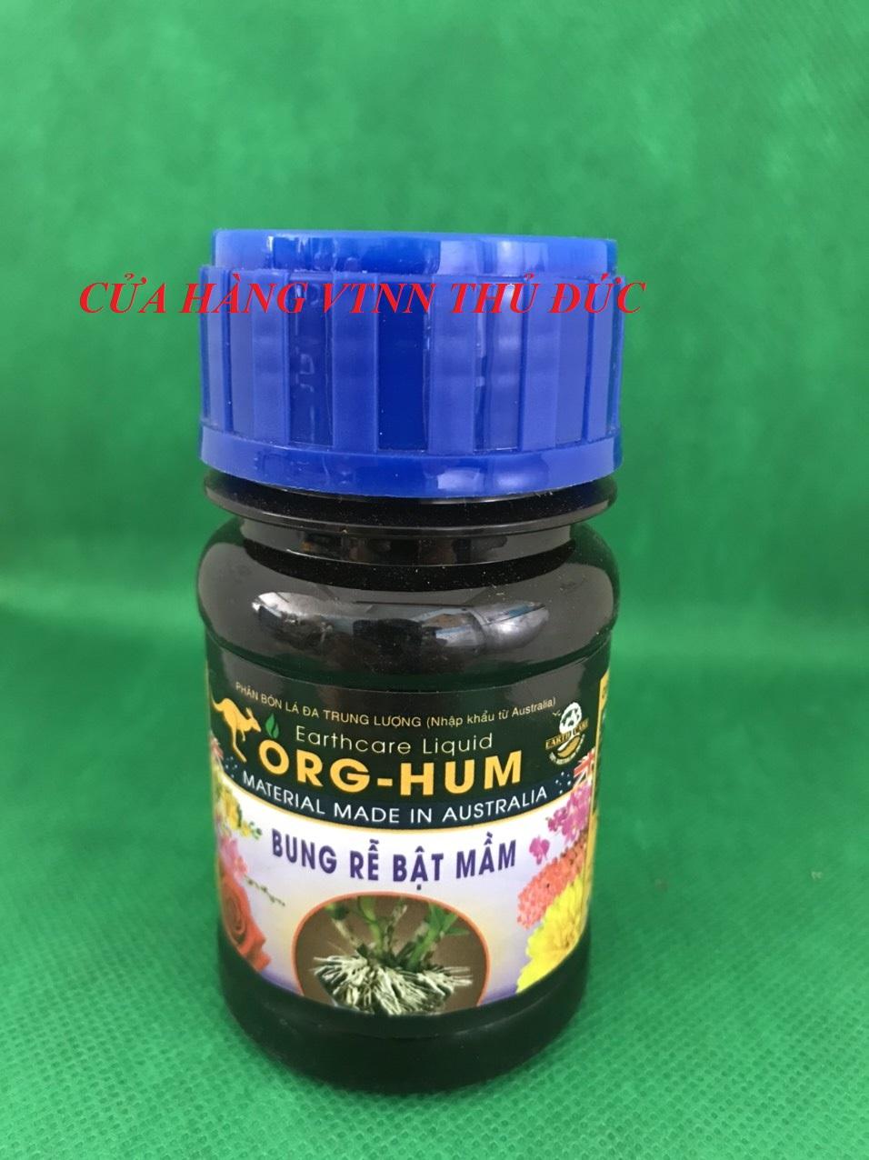ORG-HUM Ra rễ Bật Mầm 100ml giúp cây ra rễ mạnh, bật nhiều mầm chồi, tốt, cây xanh lá, đẹp hoa