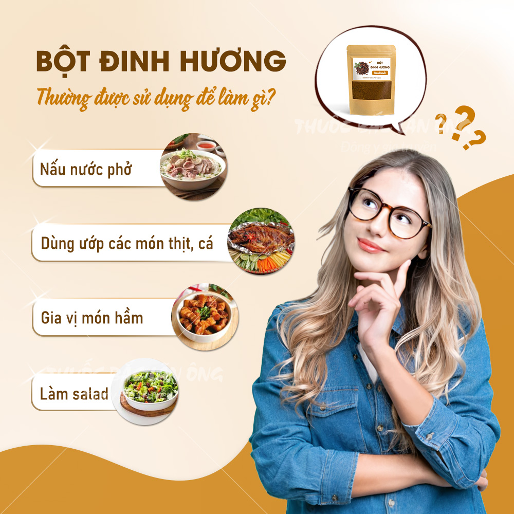 Bột đinh hương 500g, gia vị nấu ăn, hương thơm nồng nàn, kích thích vị giác