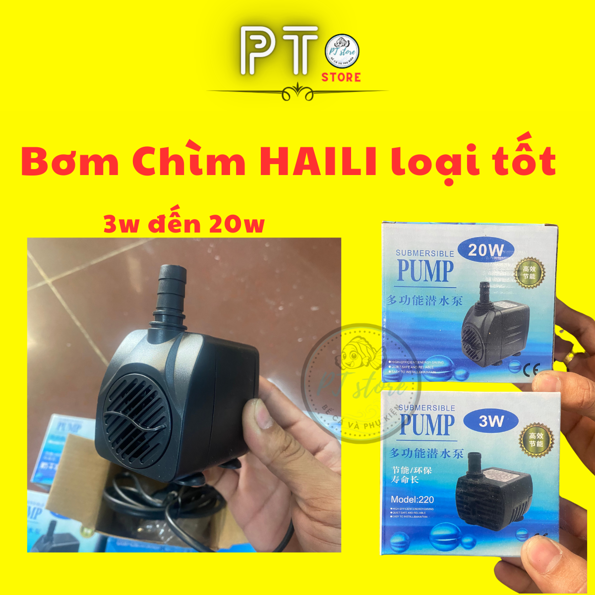 Máy bơm chìm đa năng tiết kiệm điện cho bể cá cảnh