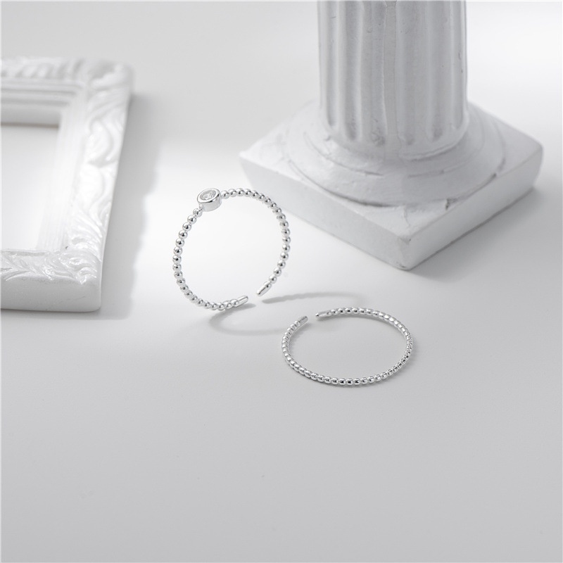 Nhẫn nữ set nhẫn bạc đốt bi bạc s925 Cá jewelry