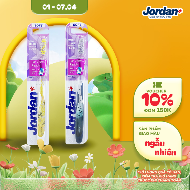 Bộ 2 bàn chải đánh răng Jordan Individual lông siêu mềm