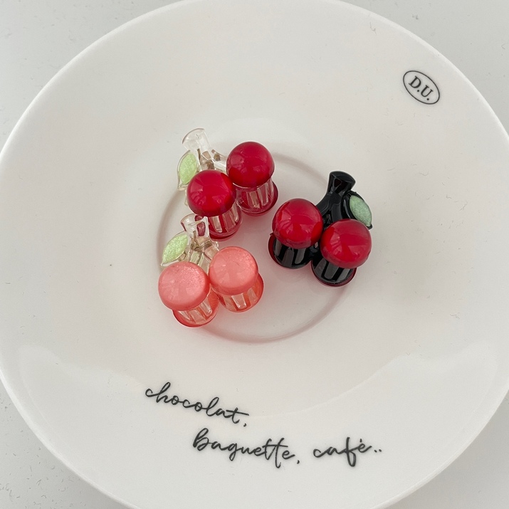 Kẹp tóc mini hình cherry ngọt ngào Modleaf Cute cherry pin Hàn Quốc
