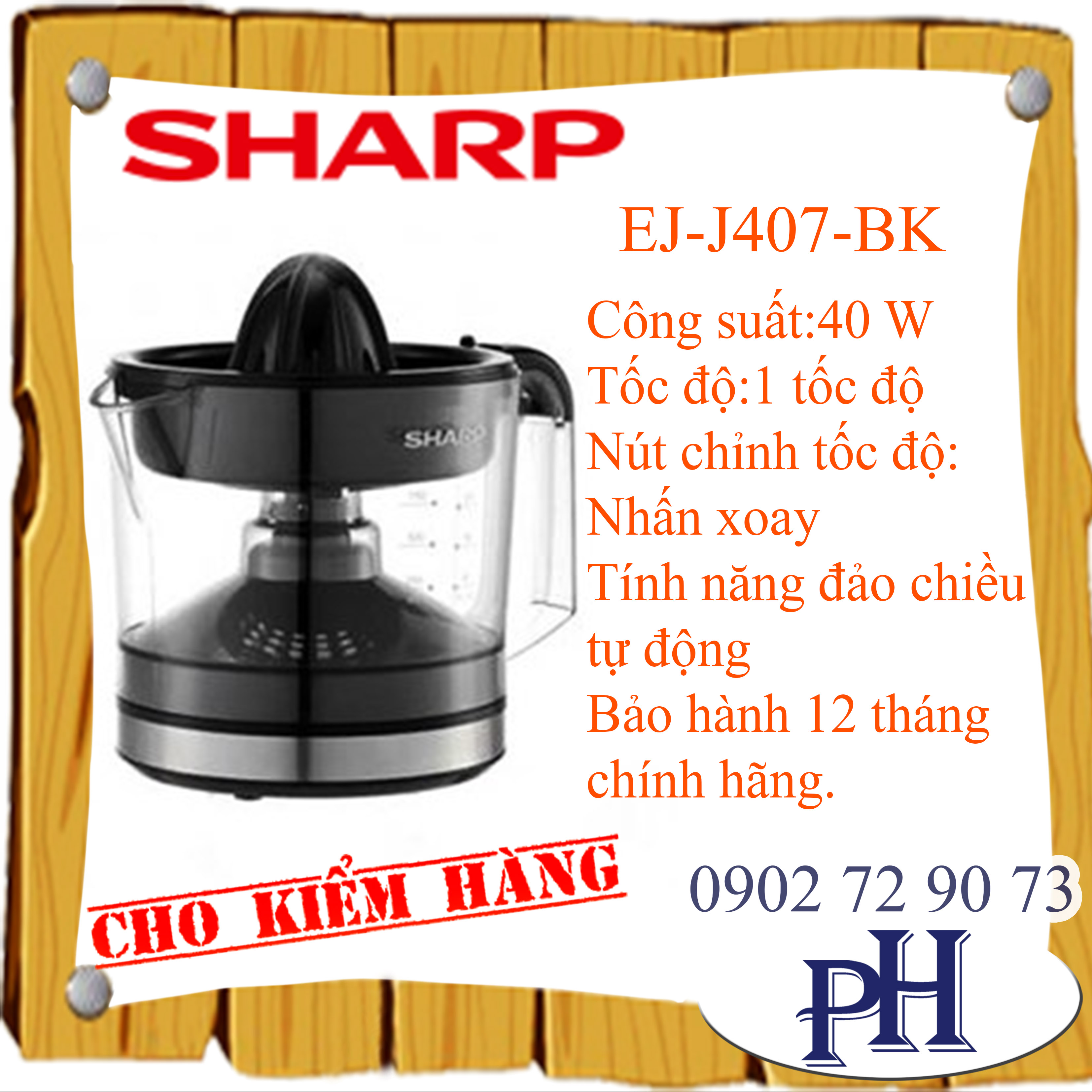 [HCM]Máy vắt cam Sharp EJ-J407-BK