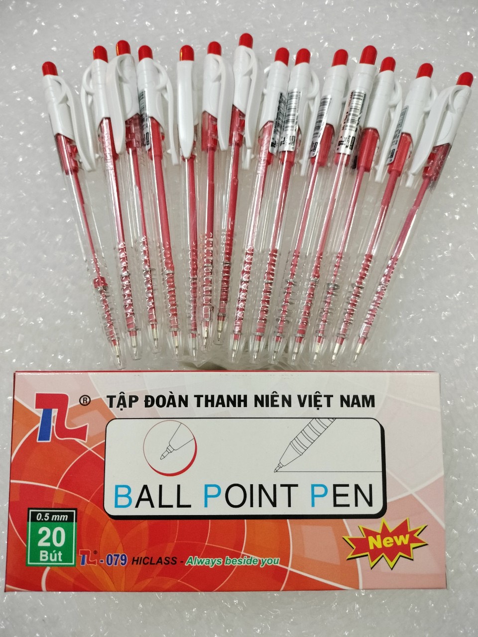 Combo 5 cây bút bi ĐỎ  đầu bi 0.5mm