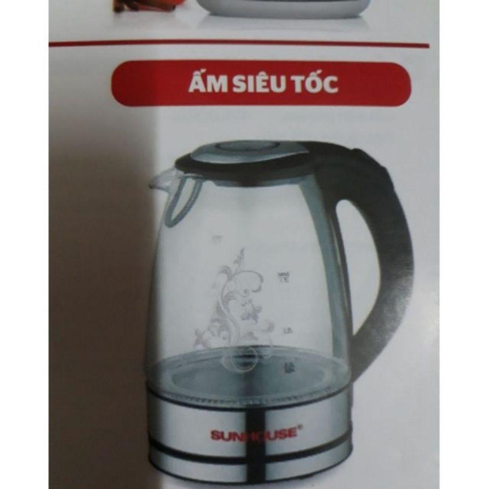 Ấm đun siêu tốc thủy tinh sunhouse 1l8 giảm 25%