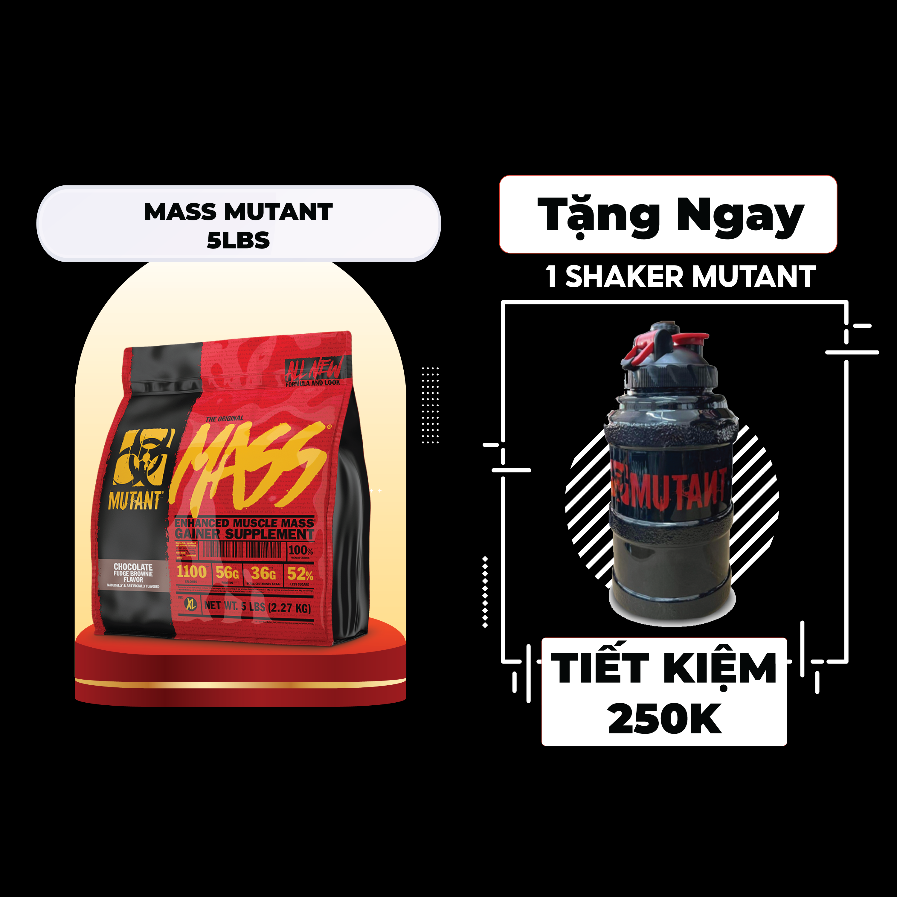 Sữa Tăng Cân MUTANT MASS 5LBS – Túi 2.27kg – Bao Bì Mới