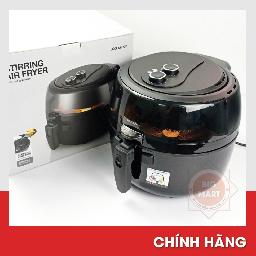 Nồi chiên không dầu Lock&Lock EJF586 BLK 6.5l có thanh đảo