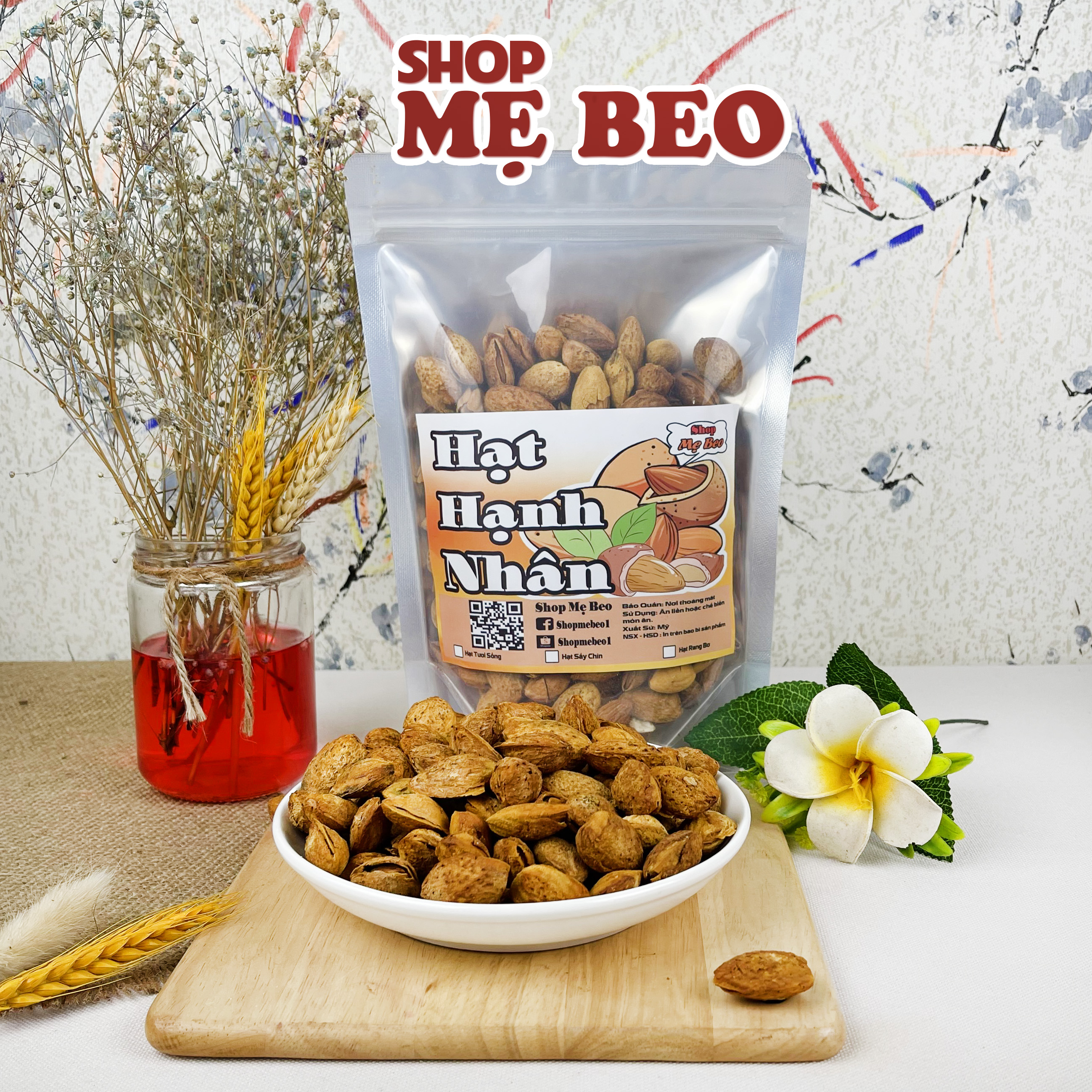 500Gr Hạt Hạnh Nhân Mỹ Rang Bơ Mõng Vỏ Cực Ngon