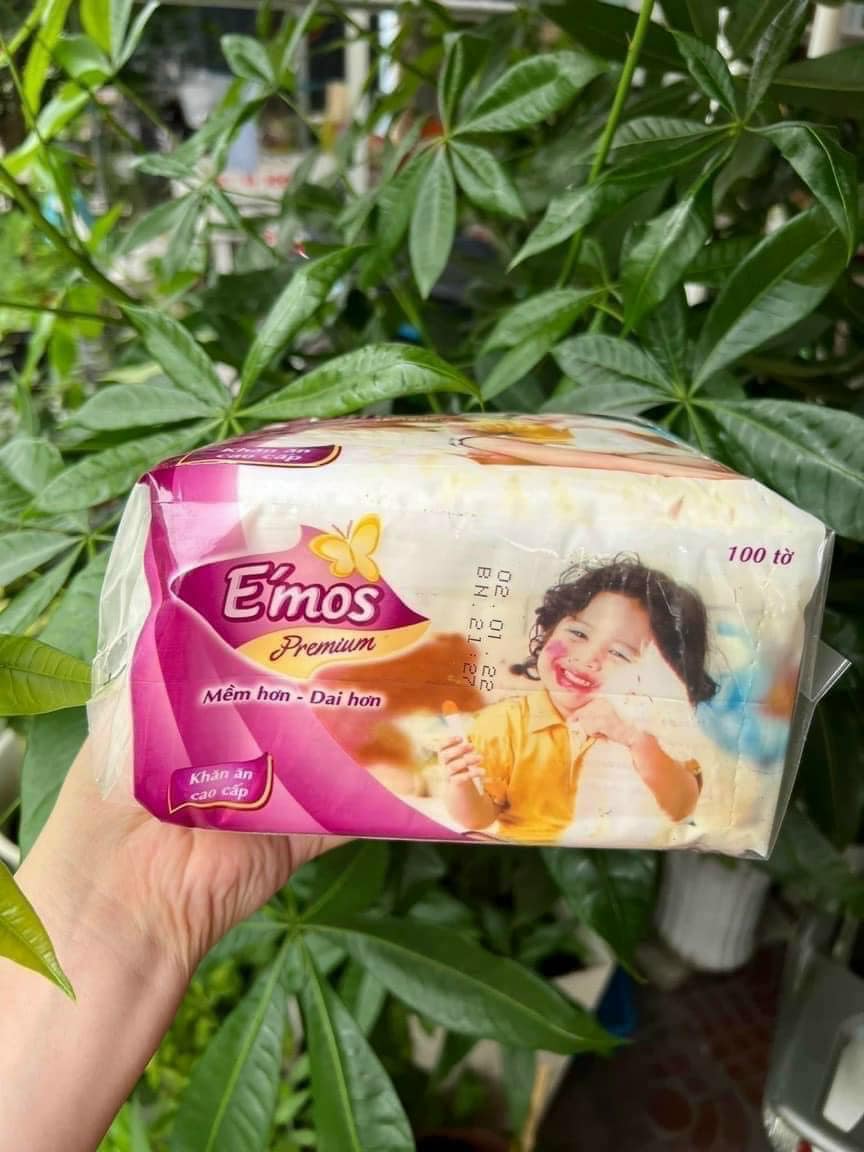 Khăn giấy ăn cao cấp E'mos Premium 100 tờ