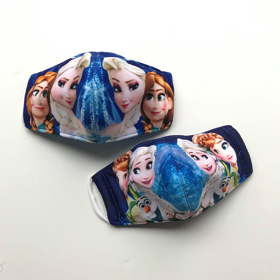 Khẩu Trang Vải Em Bé Hình Elsa/Siêu Nhân