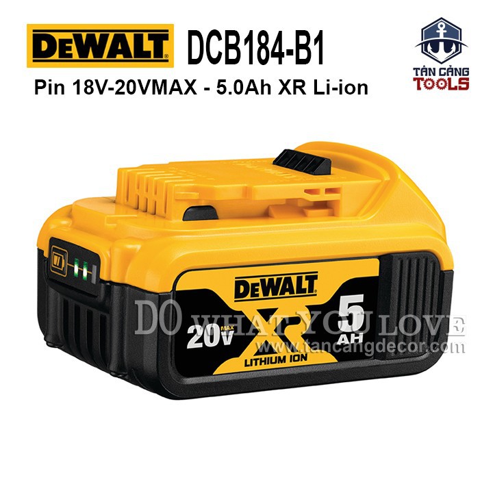 Pin 18V 5.0Ah DeWalt DCB184-B1 XR-LI-ION