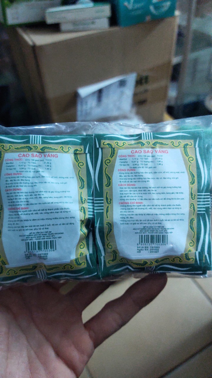 Combo 10 lọ cao sao vàng 3g