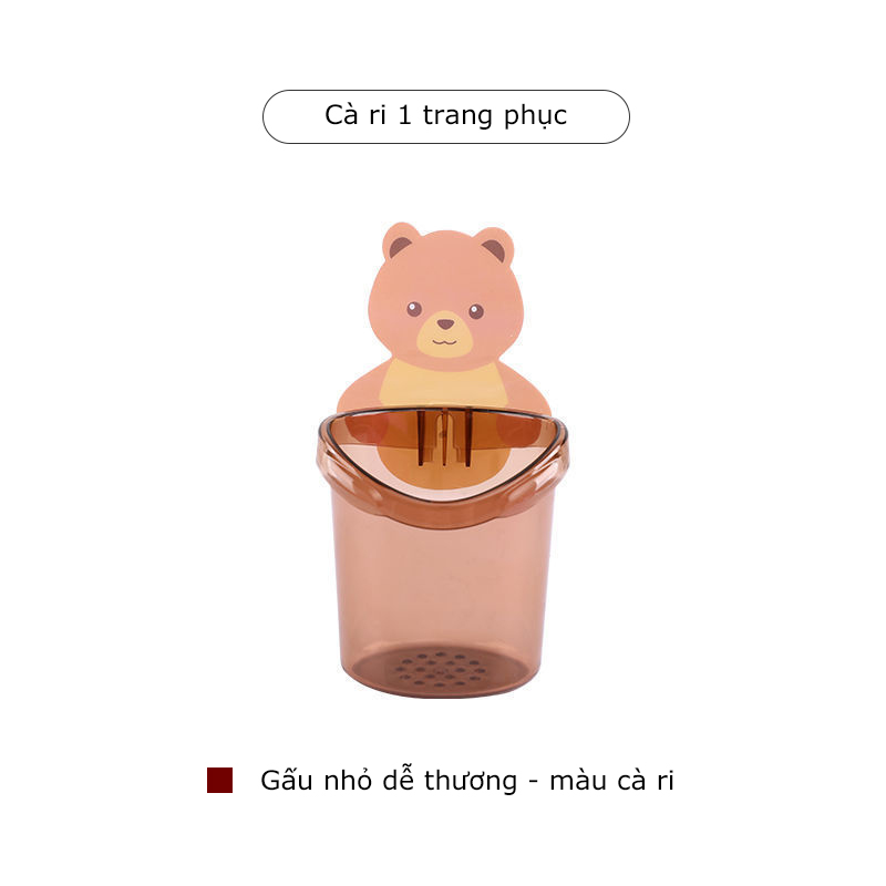 Brown bear toothpaste cup bear wall stickers toothbrush cup cover