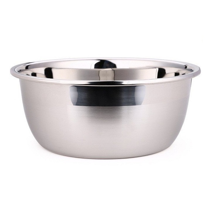 Chậu inox cao cấp dày dặn có viền cầm tay đường kính 24 cm