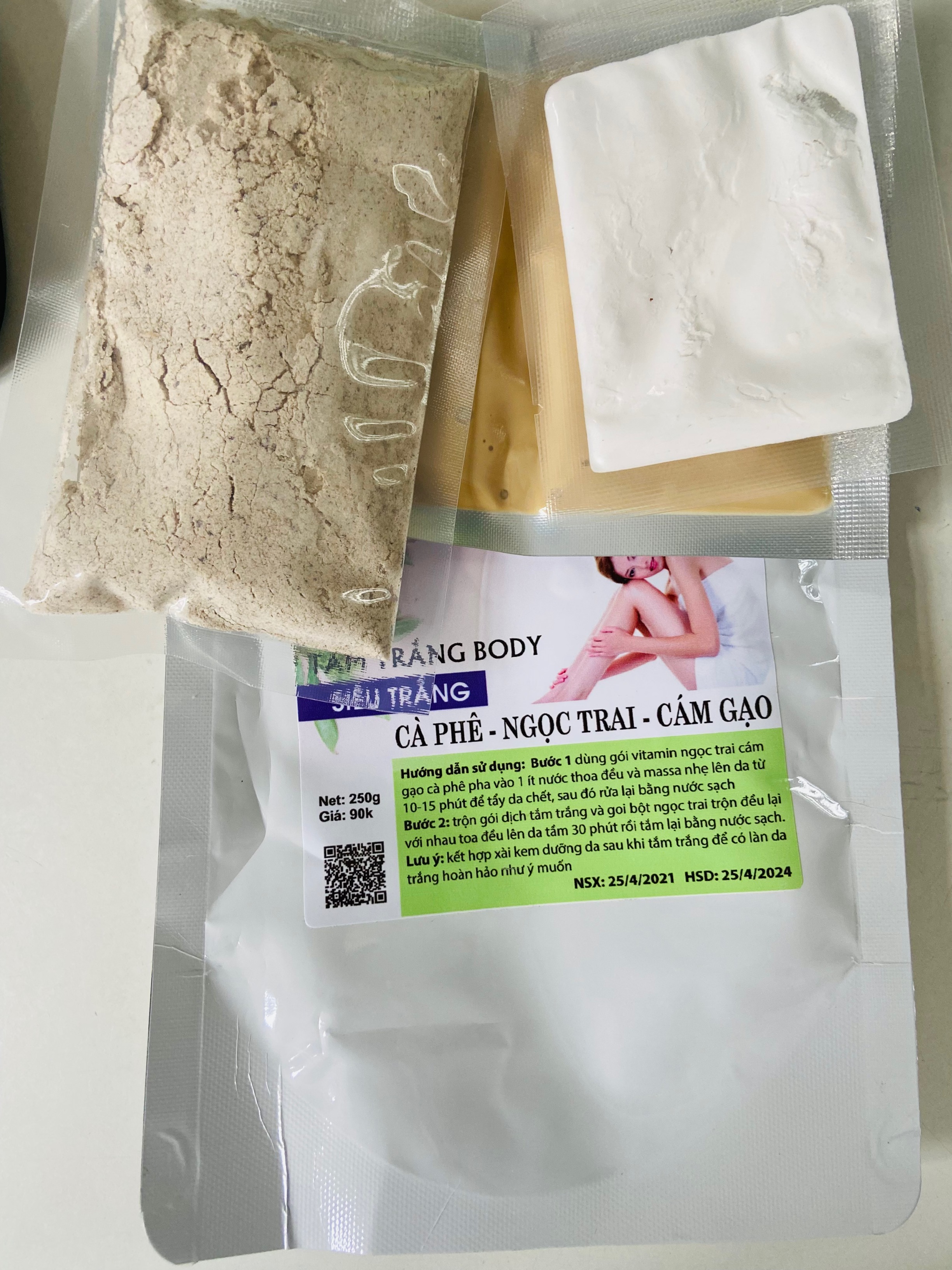 Tắm Body Cám Gạo -Cà Phê - Ngọc Trai Thái Lan