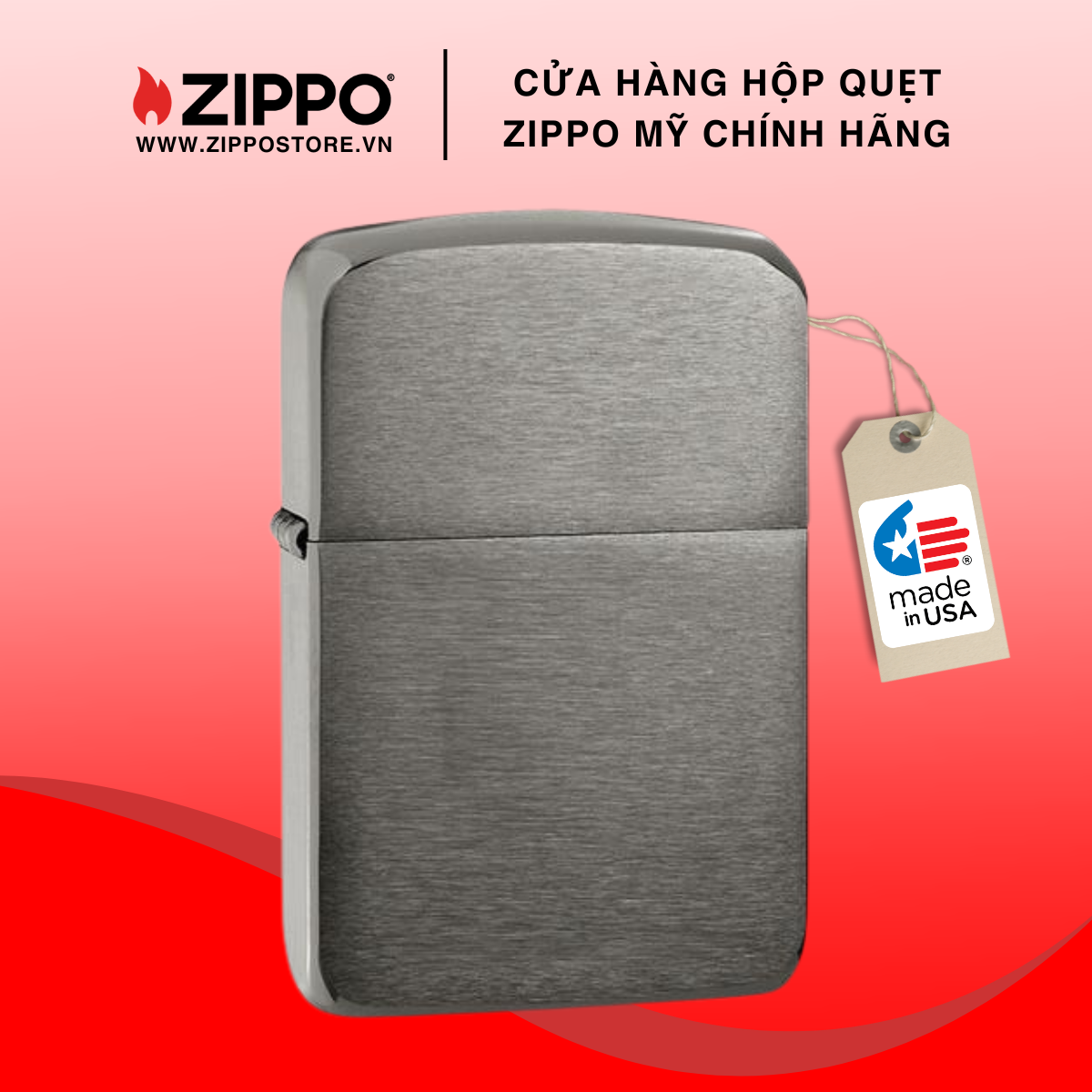 Bật Lửa Zippo Tái Bản Năm 1941 Black Ice (Dark Chrome) 24096