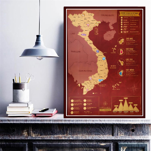 Vietnam Scratch Map Gold Edition