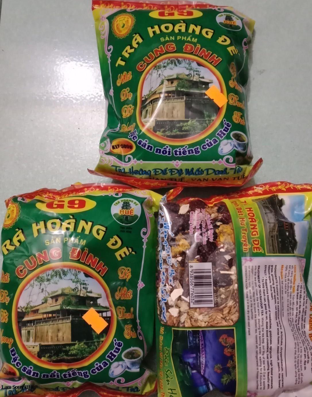Bộ 3 gói trà cung đình G9 ( 3 gói x 500g , ĐẶC SẢN HUẾ)
