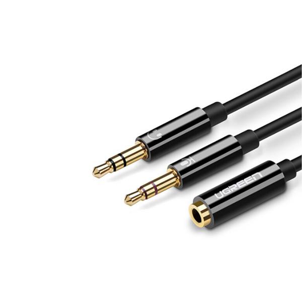 Cáp Gộp Audio 3.5mm 2 Vào 1 Ra Ugreen 20898 (Mic và Headphone) Chính Hãng