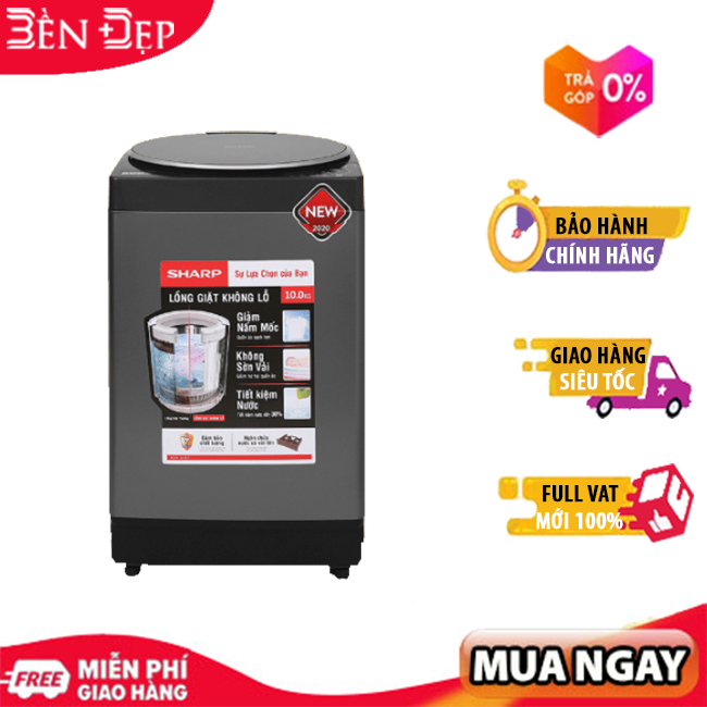 [TRẢ GÓP 0%] Máy giặt Sharp ES-W110HV-S (Giá áp dụng giao tại HN, HCM& các tỉnh liên hệ shop)