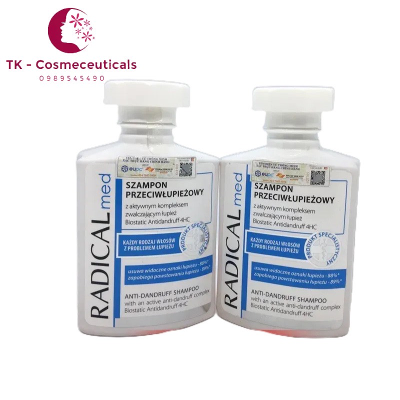 Dầu gội đầu radical med anti dandruff shampoo làm sạch da đầu và ngăn ngừa gầu - 300ml