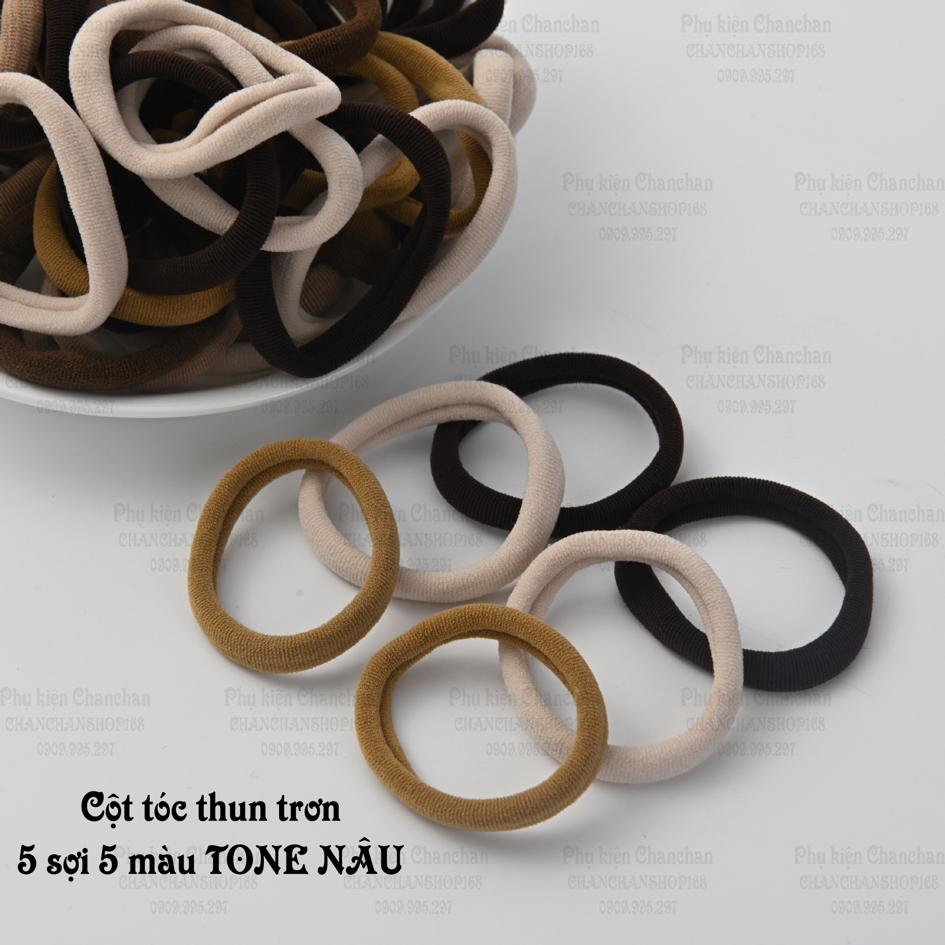 Combo 5 cột tóc thun trơn giá từ 8k