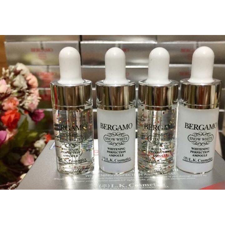 Set 4 chai Serum dưỡng trắng da Bergamo