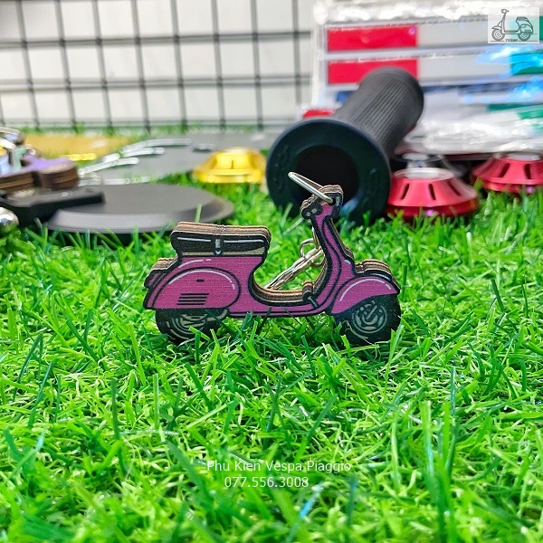 Móc Khóa Vespa 3D 2D Bằng Gỗ Cao Cấp