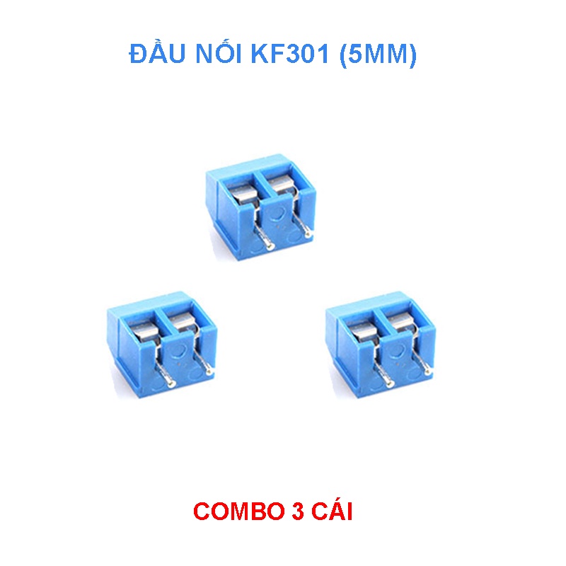 Combo 3 giắc nối dây nguồn domino KF301 vặn vít cố định