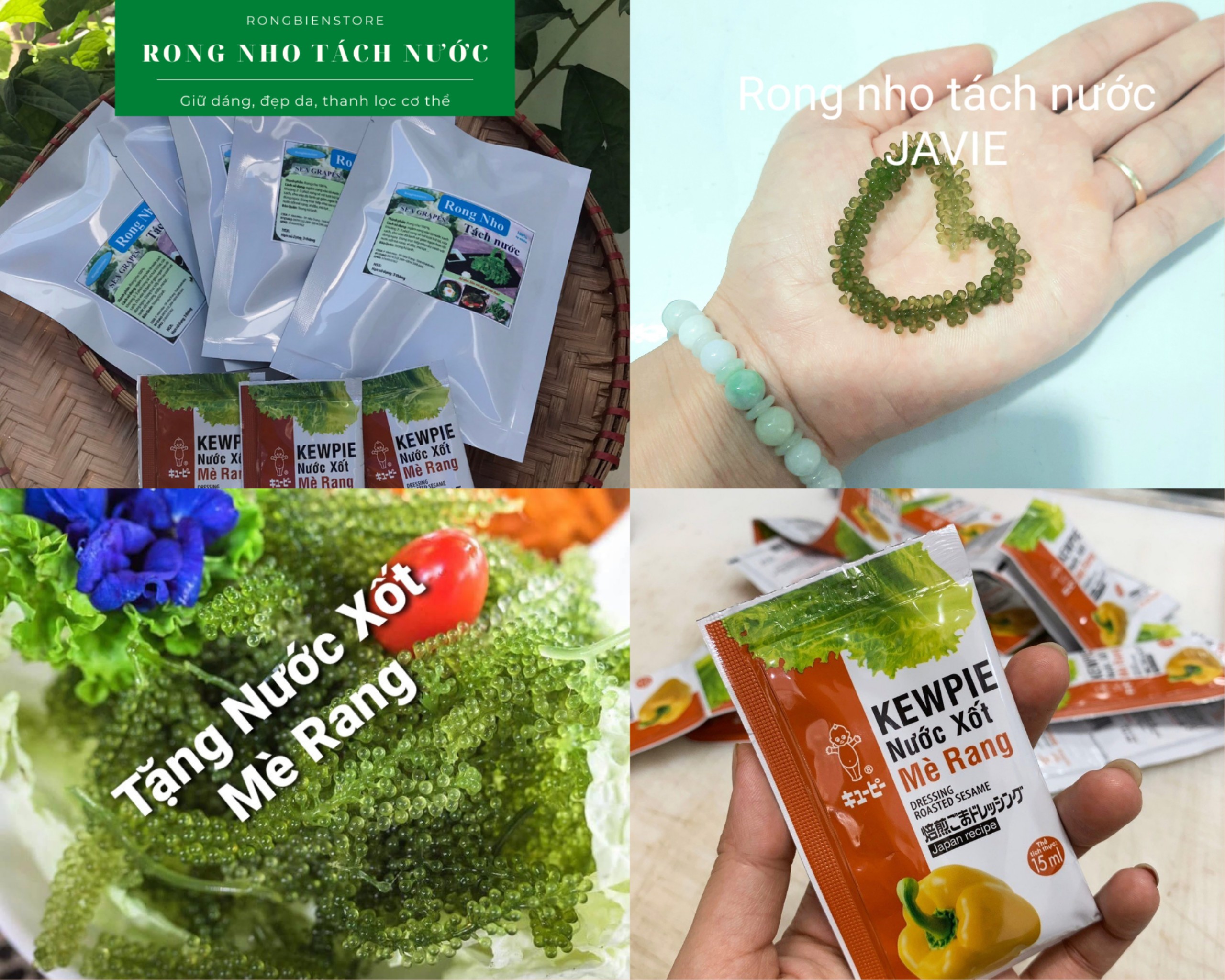 Rong Nho Tách Nước gói 200gr [tặng 2 gói Xốt Mè Rang]