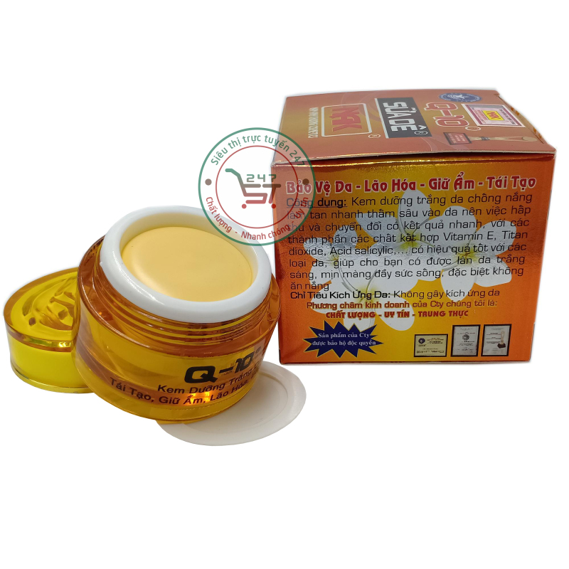 Kem dưỡng trắng Q10 Chống nắng Tái tạo Giữ ẩm Lão hóa Bảo vệ da 18g (Nâu nhạt)|Siêu thị trực tuyến 247 giá rẻ