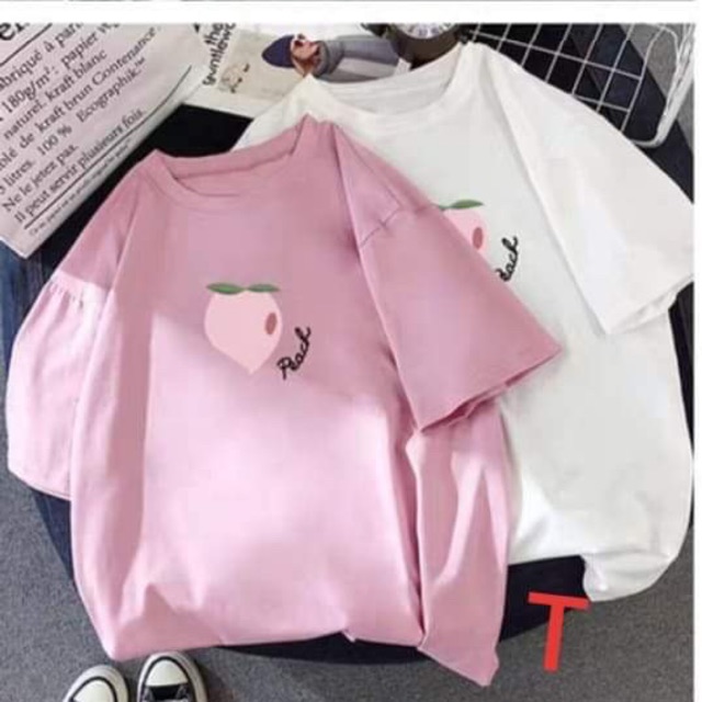 Áo phông quả đào in ngực DTR0320