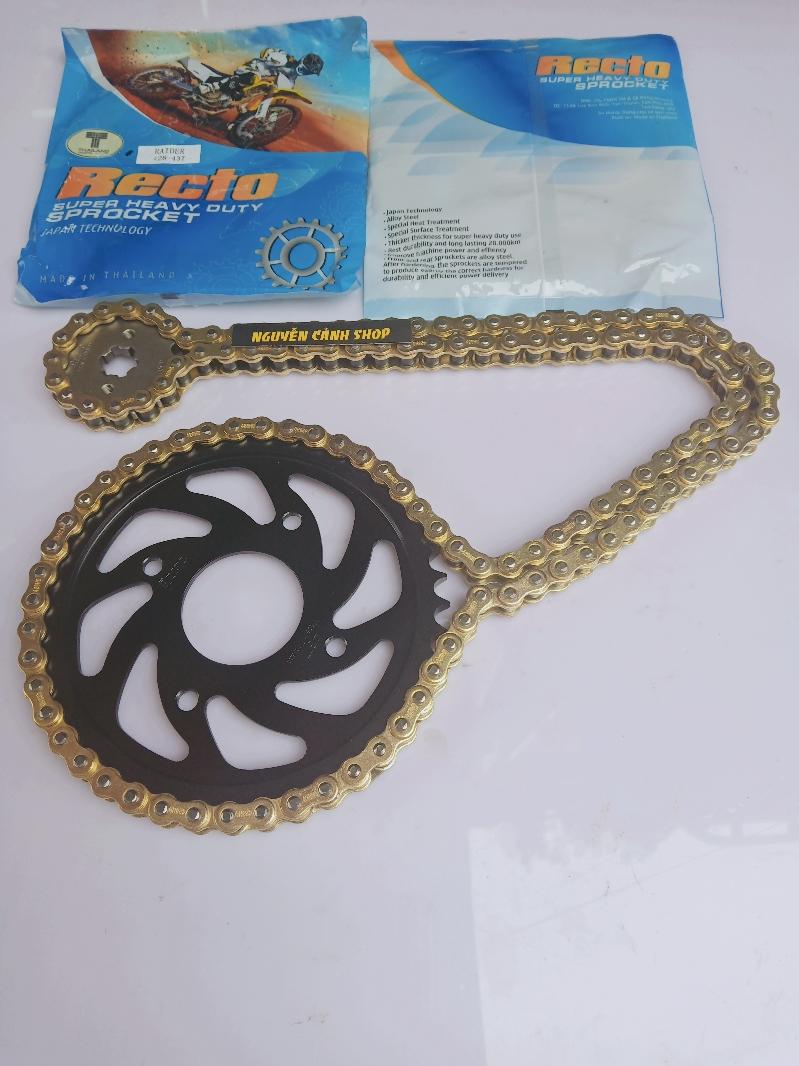 [HCM]Nhông sên dĩa recto raider 150 xăng cơ,  sên vàng, dĩa đen uy tính chất lượng