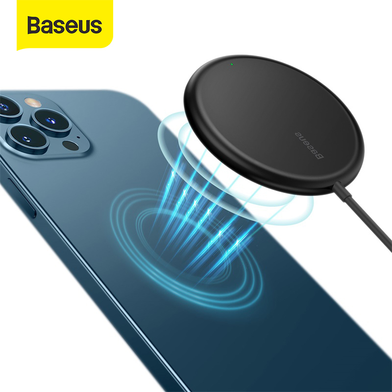 Baseus Magnetic Wireless Charger 15W Magsafe Super mini For iPhone 12/12 mini/12 pro/12 pro max Fast Charging Portable Charger  Home Office Travel Bussniess Phone Charging