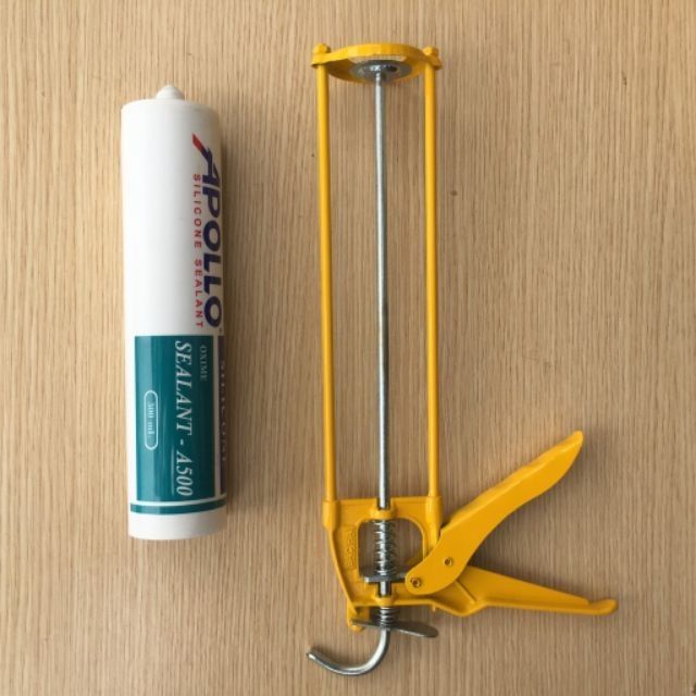 Keo silicon Apolo  A300 + súng bắn keo(Trong ,Sữa, Đen)