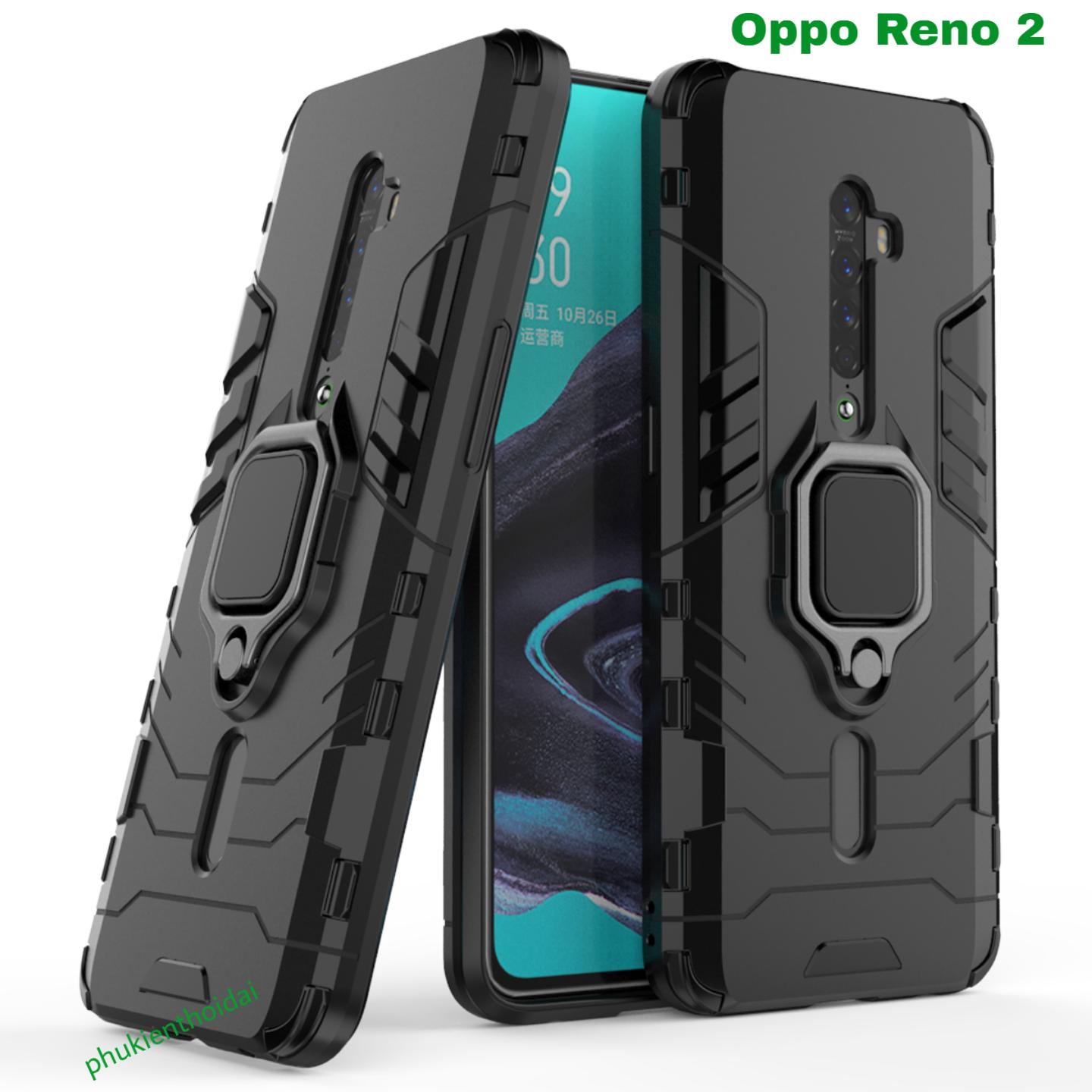 Ốp lưng Oppo Reno 2 chống sốc Iron Man Iring cao cấp giá đỡ xem phim mặt lưng
