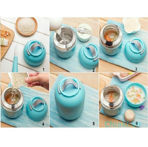 Bình Ủ cháo Giữ Nhiêt RELEA HELLO Cao Cấp 500ml