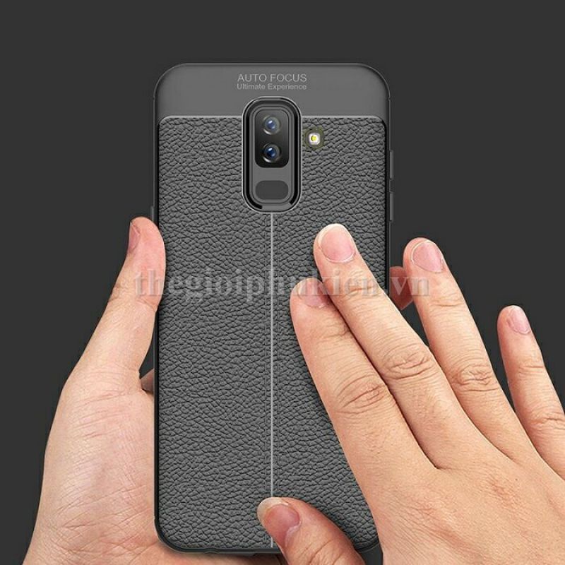 Ốp lưng SamSung Galaxy J8 2018 silicon giả da, chống sốc Auto Focus