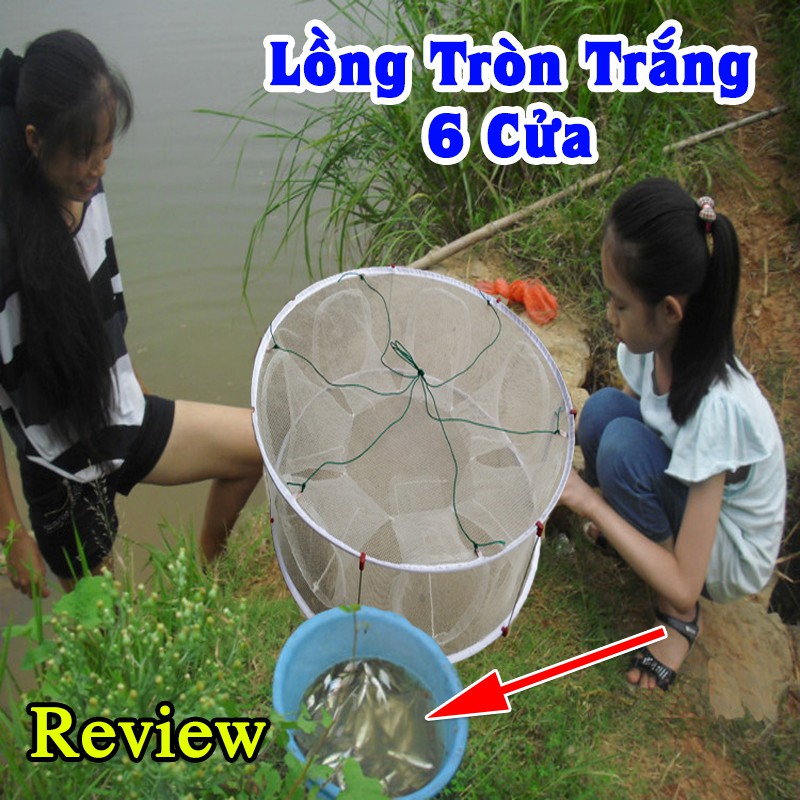 Lồng Tròn 6 cửa Bắt tôm cua cá + Tặng Mồi