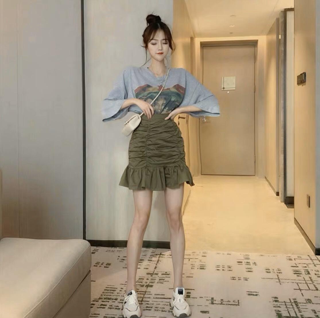 Chân váy nữ lưng chun đuôi cá nhún thân ôm body