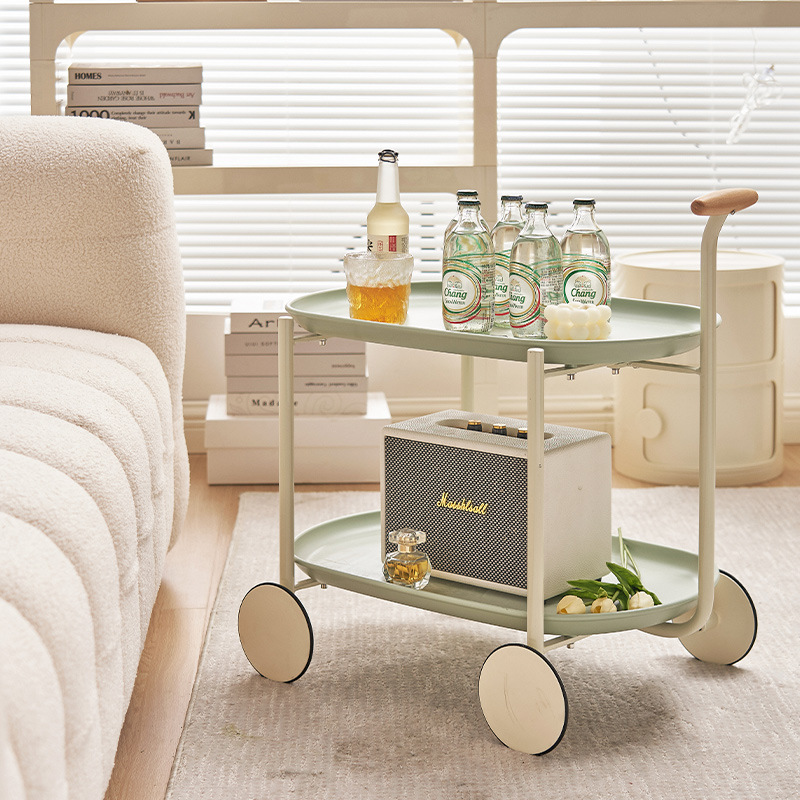 Movable sofa side corners a few modern small apartment coffee table simple INS double-layer storage cart