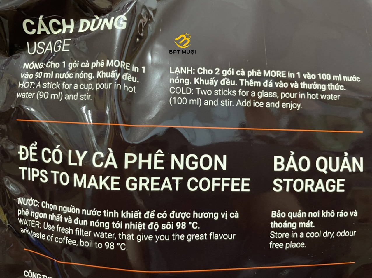Cà phê sữa hoà tan Ngon - TRẦN QUANG túi 480gr (24 gói x 20g) - BAT MUOI