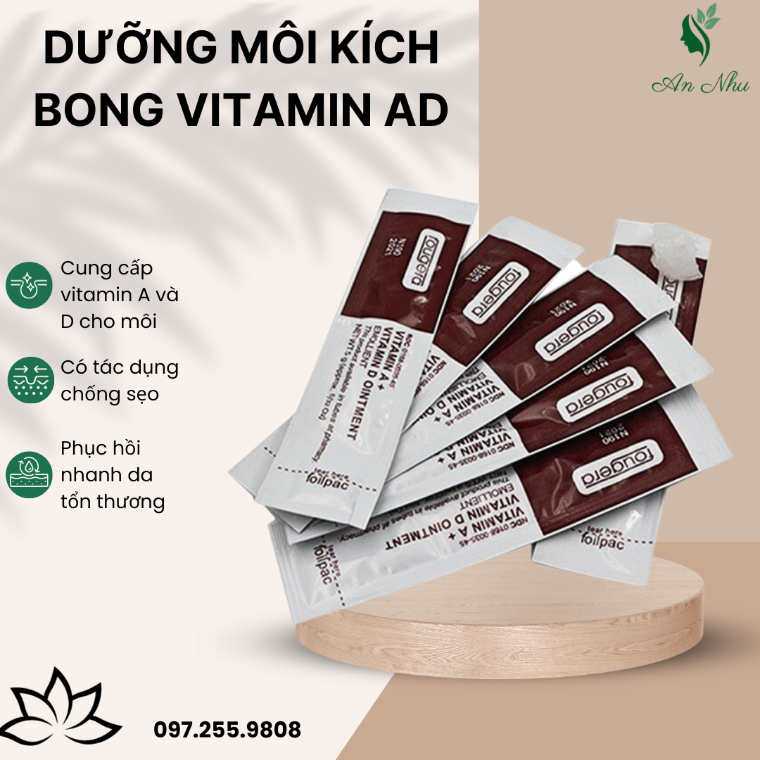 Dưỡng môi kích bong vitamin AD gói( 1 túi /100 gói nhỏ)