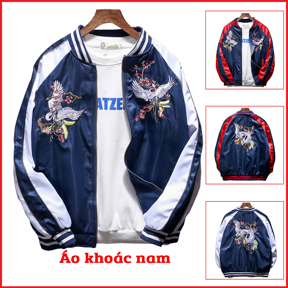 Áo Khoác Nhẹ Nam Nữ Khóa Kéo Phối Hình In Chim Uyên Ương Kiểu Dáng Bomber Hàn Quốc Thanh Lịch Thời Trang FASHION4MENHCM AO KHOAC 9000028