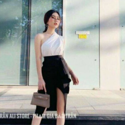 Áo Phi Lụa Lệch Vai Sang Chảnh