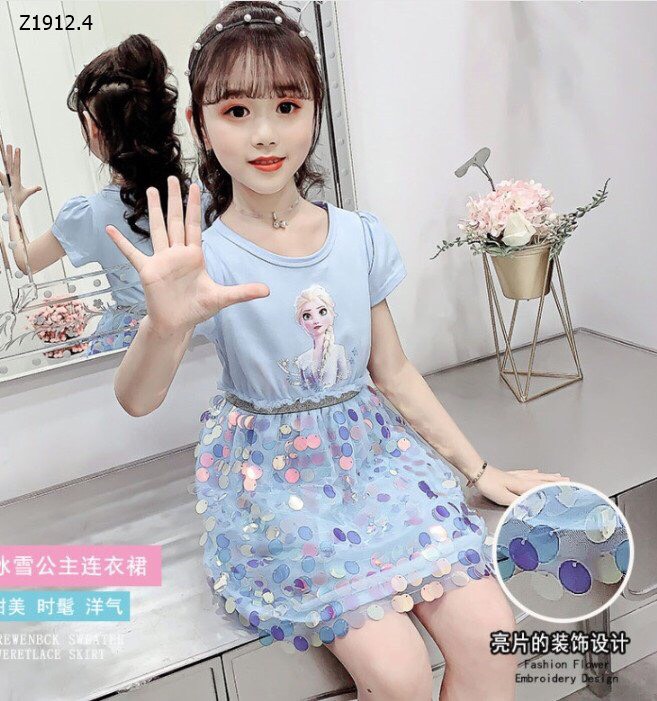 [HCM]Váy Công Chúa Elsa Bé Gái Size 13-40kg