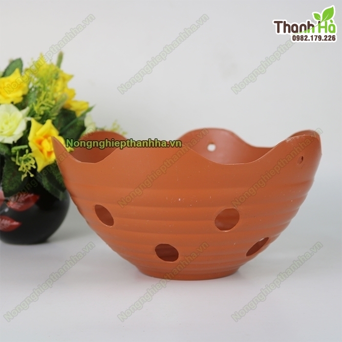 Giỏ trồng lan giả gốm phi 23cm