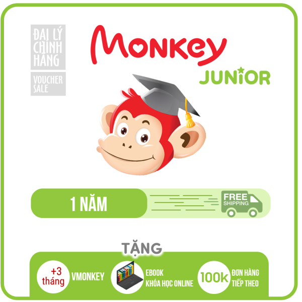 Bảng giá Monkey Junior 1 NĂM - Phần mềm đa ngôn ngữ cho trẻ em Phong Vũ